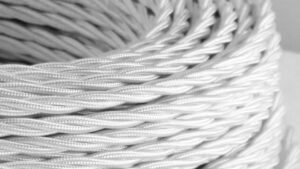 Cavo treccia telefonico seta bianco 2x0,25 mm