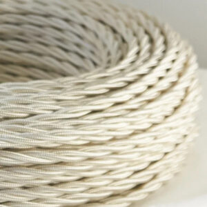 CAVO TRECCIA SETA AVORIO - MM 3 X 1 - MT. 50