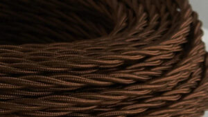 Cavo treccia seta marrone 2 x 1 mm  100 mt