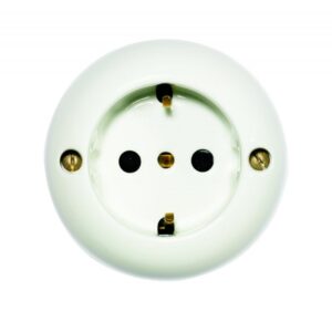 PRESA UNEL PORCELLANA BIANCO LUCIDO