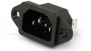 SPINA DA PANNELLO C14 3POLI FASTON 6.3MM