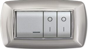 Placca mylife 4 moduli alluminio chiaro
