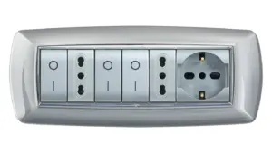 Placca mylife 7 moduli alluminio chiaro