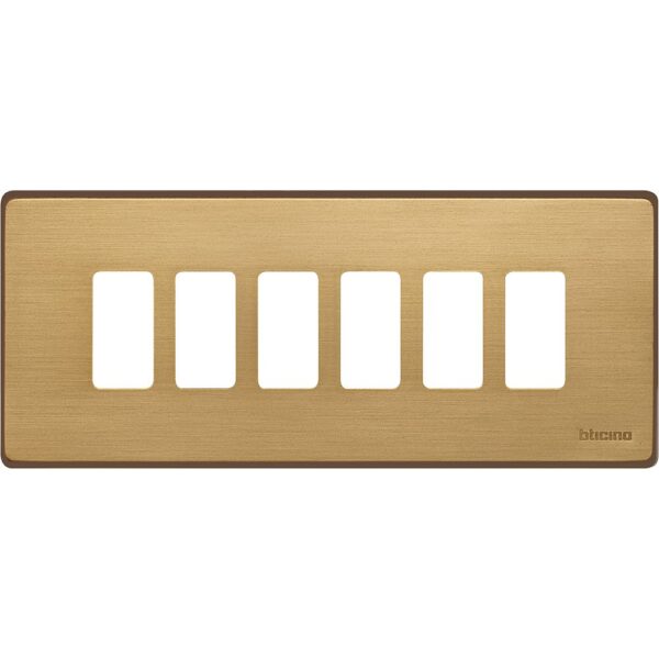 bticino-matix-placca-6p-bronzo