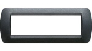 BTicino Placca Living 7 moduli acciaio scuro