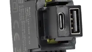 CARICATORE USB+TYPE C 1 MODULO KEYSTONE 20W NERO