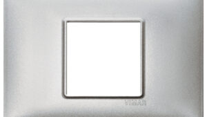 Placca 2 Moduli Centrali Silver Plana