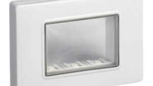 CALOTTA IP55 3 MODULI CON VITI BIANCO