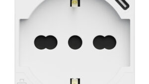 Presa P40+USB 3.0A C 2 moduli, Lybra, Bianco